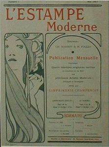 Муха. Обложка журнала L'Estampe Moderne.  - Антиквар на диване. Интернет-магазин антиквариата.