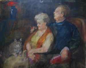 Незнайкин И. Семейный портрет с котом - Антиквар на диване. Интернет-магазин антиквариата.