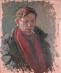 Кошевой П.  Автопортрет (в красном шарфе с сигаретой).