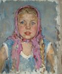 Шемякин М.М. Портрет девочки в розовой косынке.