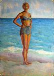 Тейс Е. Женщина в купальнике на берегу моря. 