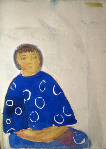 Ваулина О.П. Девочка в синем платье.  - Антиквар на диване. Интернет-магазин антиквариата.